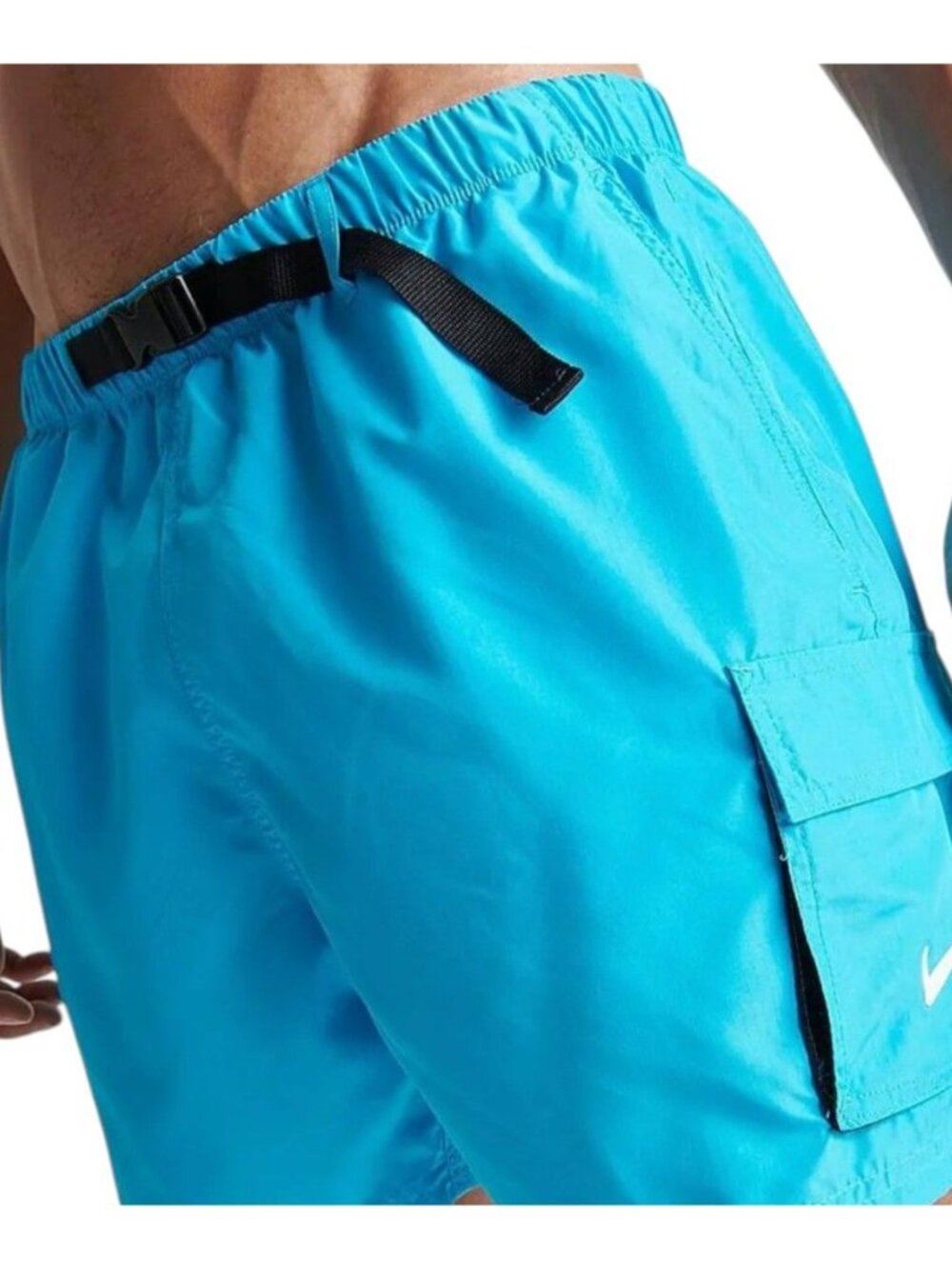 Nike Swim Blue Belted Packable 5" Volley Short NESSB522-480 Mens L NEW with Tags - Picture 6 of 12
